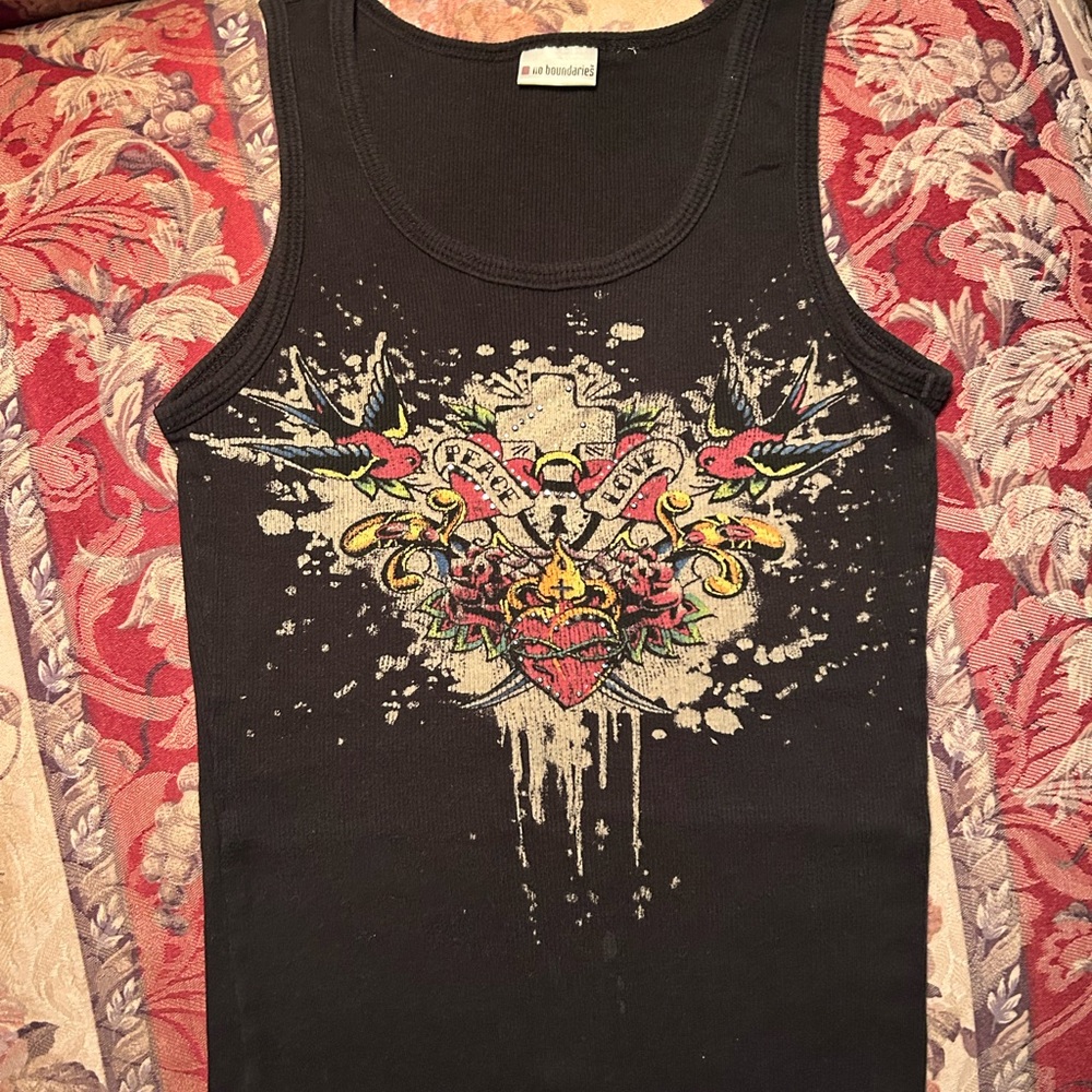 Red and Yellow Graphic Tank Top